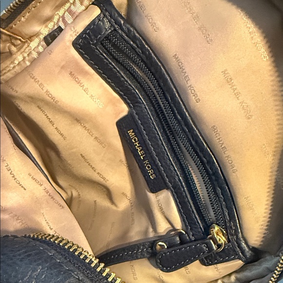 Michael Kors Dark Navy Blue Pebbled Leather Backpack - Picture 7 of 7